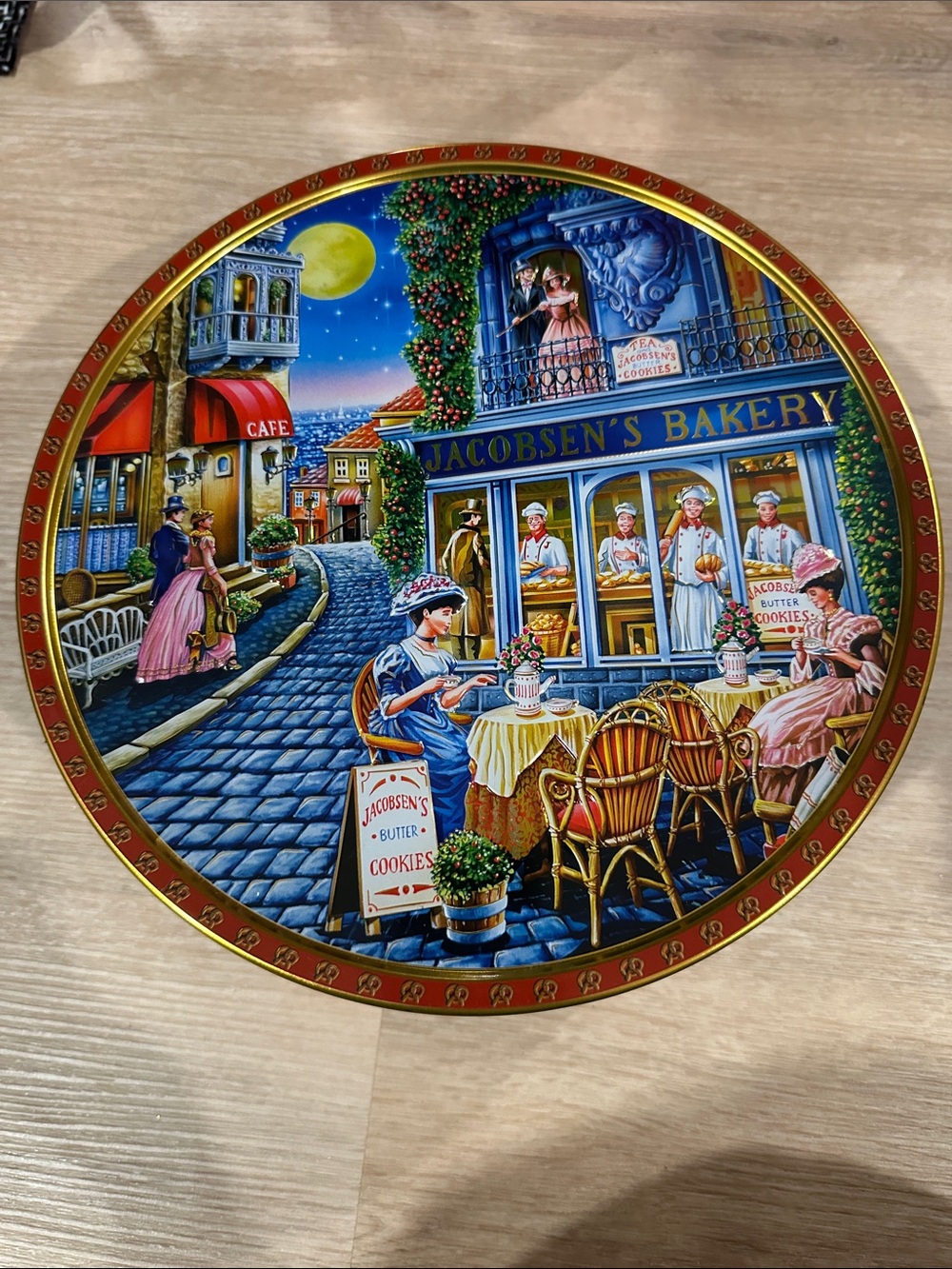 Jacobsen's Butter Cookies Collectable Large Tin empty Christmas holiday storage